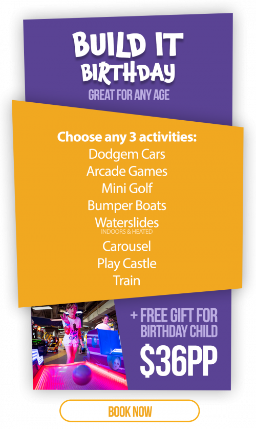 Build It kids birthday party package